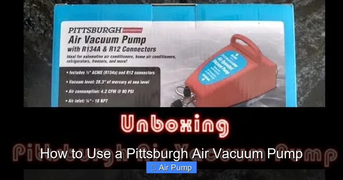 How to Use a Pittsburgh Air Vacuum Pump